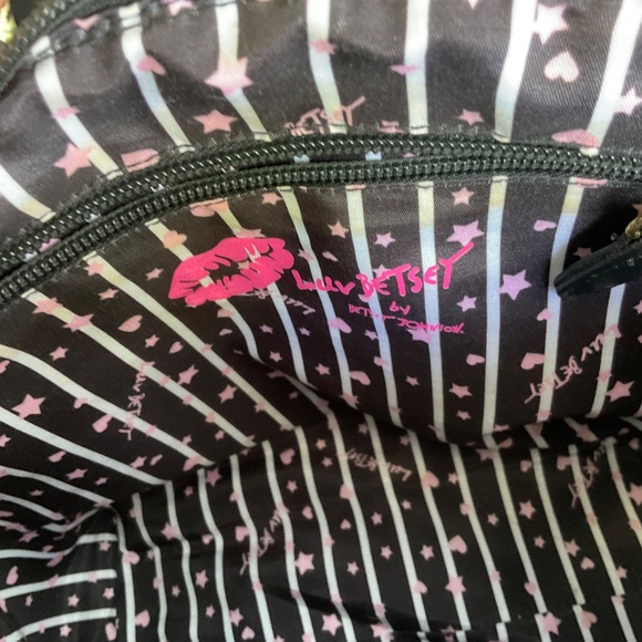 Betsey Johnson Pink and Black Quilted Satchel - Picture 4 of 4